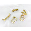 10K 14K 18K Baguatte CZ Gold Creative Gift/Letter Jewelry/Initial Charm/ Alphabet Charm